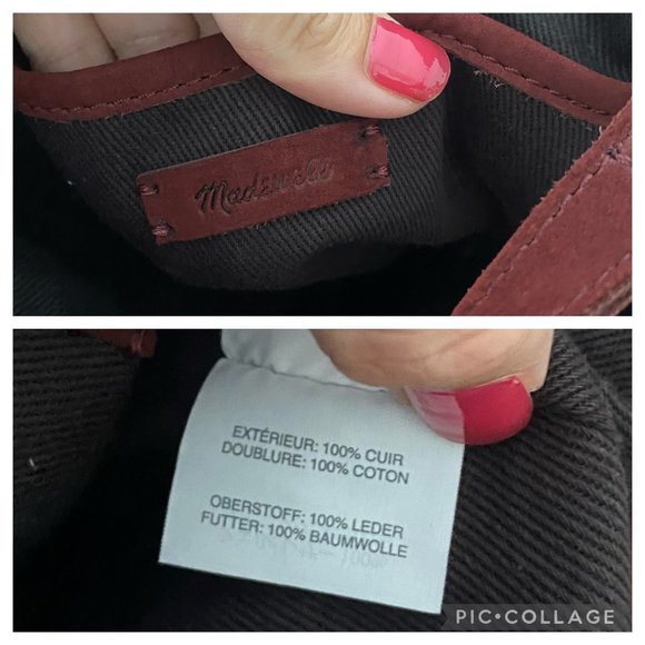 Madewell The Top-Handle Mini Bag Leather Purple Crossbody Shoulder - Picture 7 of 8